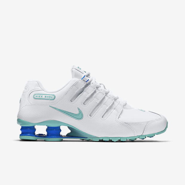 nike shox white blue