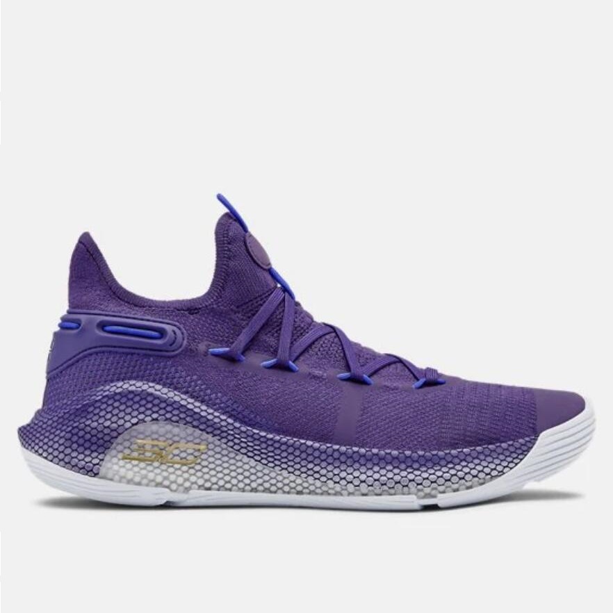 UA Curry 6 Team Basketball Shoes Purple / White / Metallic Gold